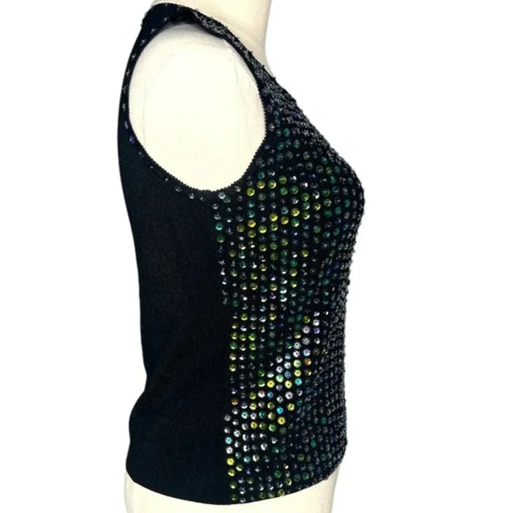 Joseph A Vintage 90s Multicolor Sequin Tank‎ Top Size Small - Picture 8 of 12